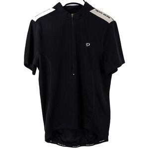 Pearl Izumi Select Cycling Jersey Black White Men's Medium 1/2 Zip Short Sleeve